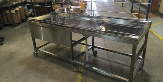 Burnley Mosque Stainless Steel Fabrication project 800mm Ghusal Table